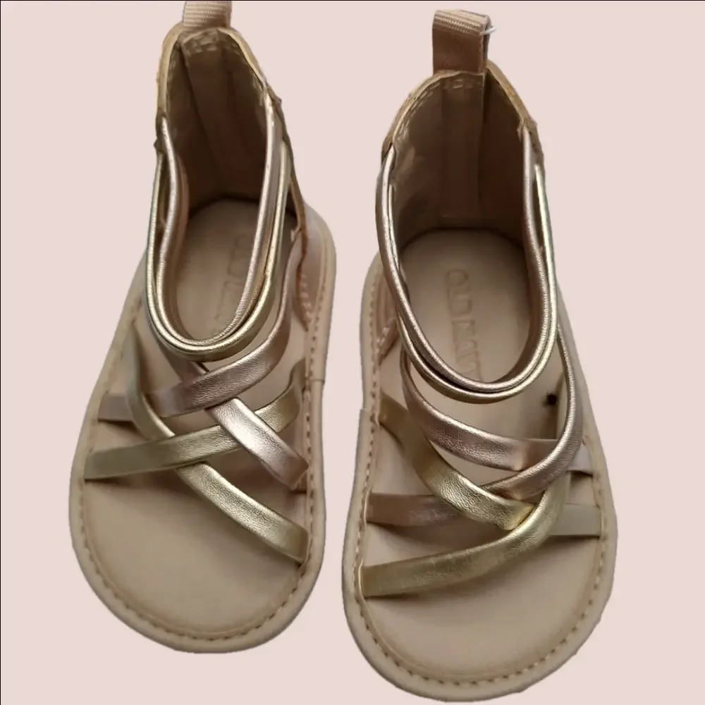 OLD Navy Girls Gold Strappy Flats/Sandals
